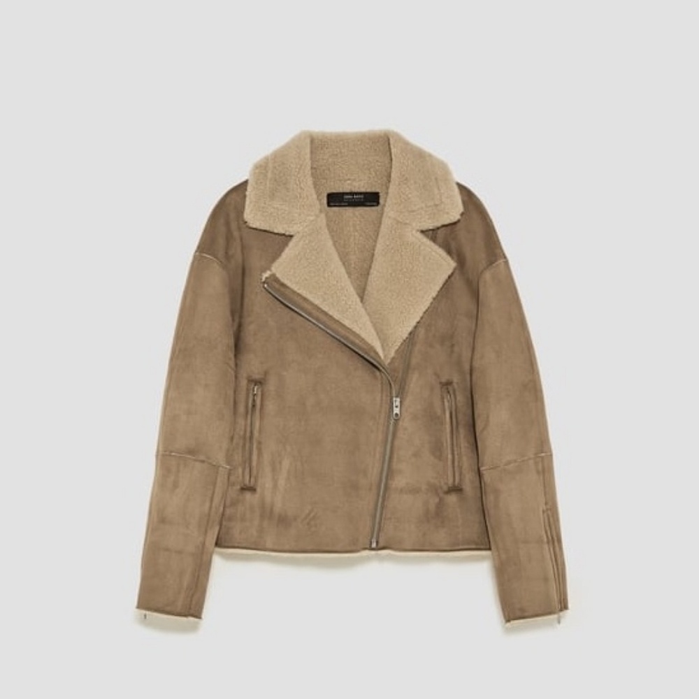 Zara Tan Shearling Jacket